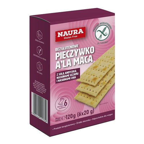 Pieczywko a'la maca bezglutenowe z solą, nasionami chia i sezamem Natura 120 g