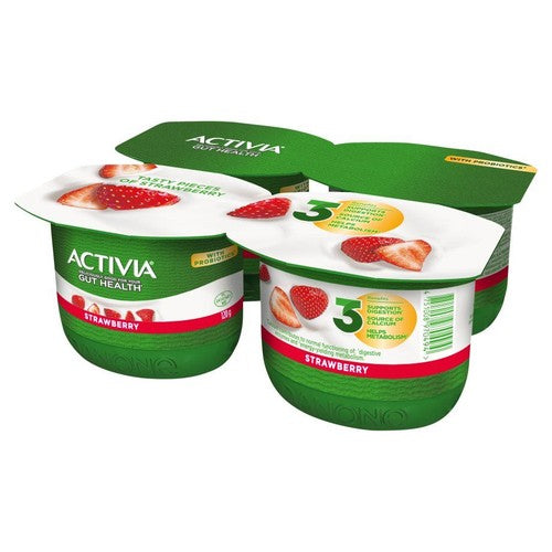 Jogurt truskawkowy ze szczepem bakterii ActiRegularis Activia 4 x 120 g