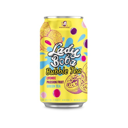 Napój niegazowany Bubble Tea o smaku Liczi - Marakuja Lady Boba 320 ml