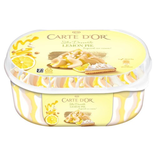 Lody Lemon Pie z kawałkami ciasteczek i sosem cytrynowym CARTE D'OR 825 ml