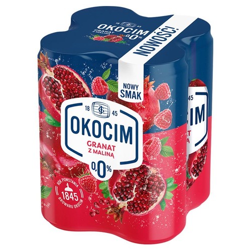 Piwo bezalkoholowe Granat z maliną alk.0.0% obj. Okocim 4 x 500 ml