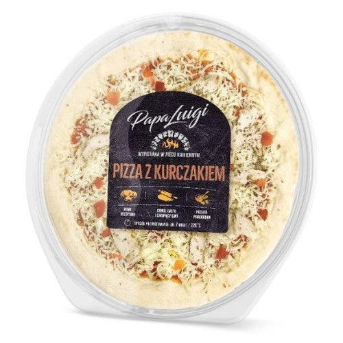Pizza z serem Mozzarella. kurczakiem i czerwoną papryką Papa Luigi 400 g