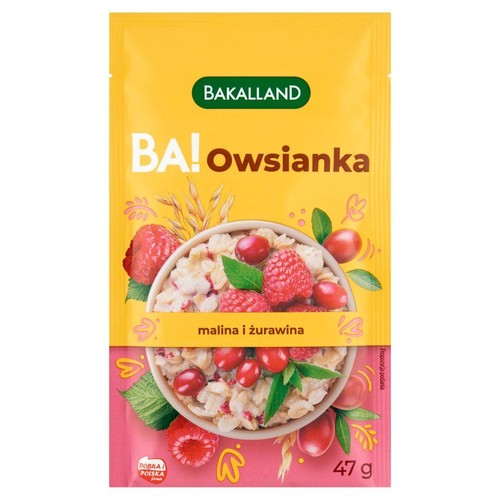 Owsianka z maliną i żurawiną Bakalland 47 g