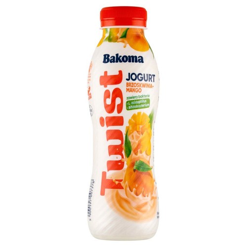 Twist Jogurt do picia brzoskwinia-mango Bakoma 370g
