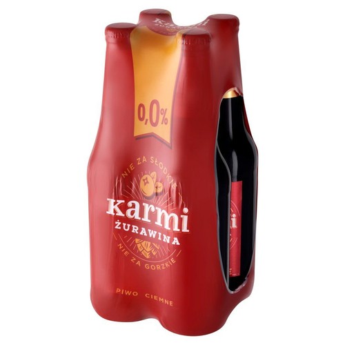 Piwo ciemne bezalkoholowe o smaku żurawina alk. 0.0% obj. Karmi 4 x 400 ml