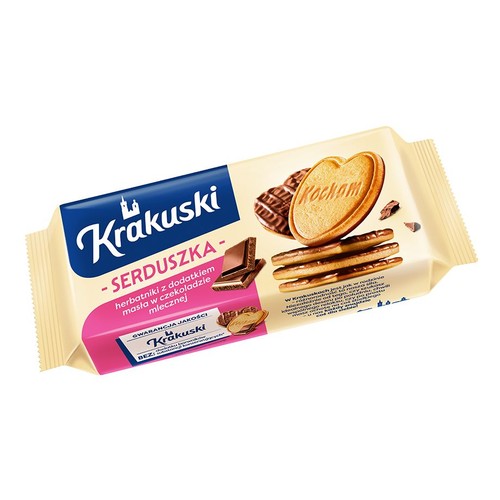 Herbatniki z dodatkiem masła w czekoladzie mlecznej Krakuski 171 g