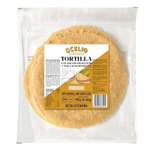 Tortilla z płatkami owsianymi i mąką kukurydzianą bezglutenowa Ocelio 180 g