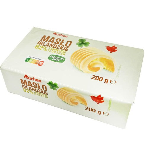 Masło irlandzkie 82% tłuszczu Auchan 200 g
