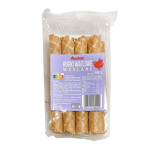 Rurki waflowe maślane   Auchan 100 g