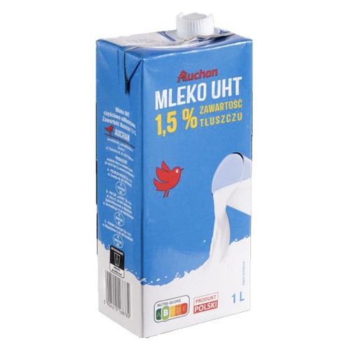 Mleko UHT 1.5%   Auchan 1 l