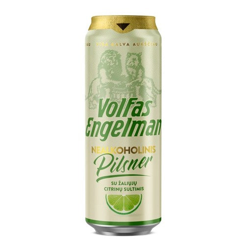 Piwo bezalkoholowe Pilsner z sokiem z limonki alk. 0,0% obj. Volfas Engelman 560 ml