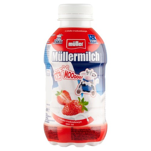 Mullermilch o smaku truskawkowym Muller 400 ml