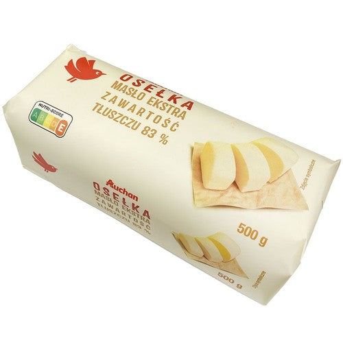 Masło ekstra osełka 83% tłuszczu Auchan 500 g