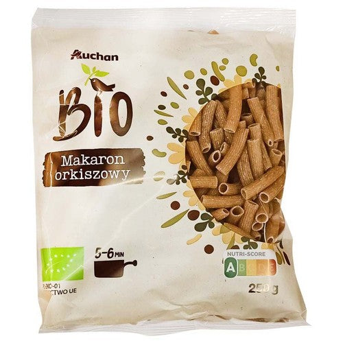 BIO Makaron orkiszowy rurki Auchan 250 g