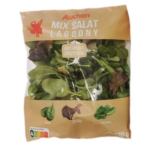 Mix sałat łagodny  Warzywa Auchan 120 g