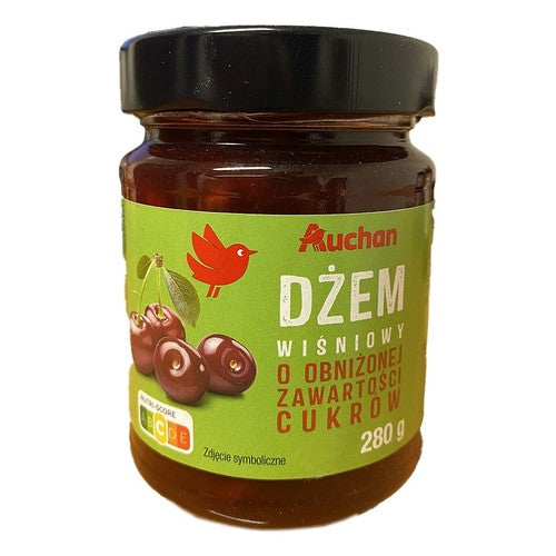 Dżem wiśniowy o obniżonej zawartości cukrów Auchan 280 g