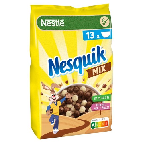 Nesquik Mix zbożowe kuleczki o smaku czekoladowym i waniliowym  Nestle 400 g