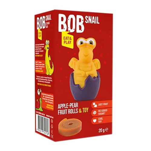 Przekąska jabłkowo-gruszkowa z zabawką Bob Snail 20 g