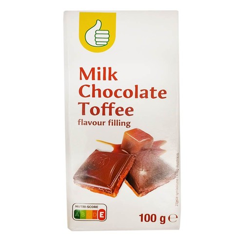 Czekolada mleczna z nadzieniem o smaku toffi Auchan 100 g