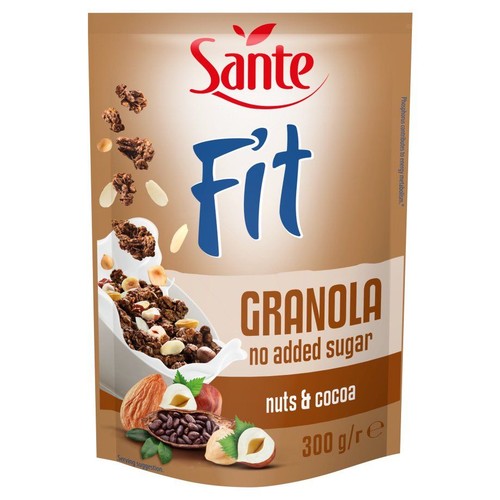 Fit granola z orzechami i kakao bez dodatku cukrów Sante 300 g
