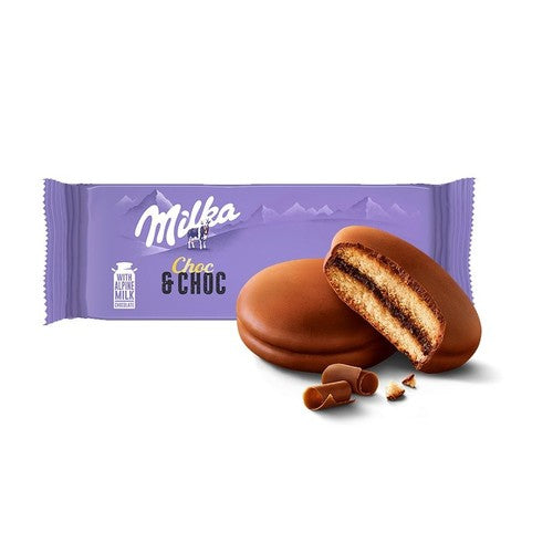 Ciastka biszkoptowe przekładane nadzieniem kakaowym Choc & Choc Milka 150 g