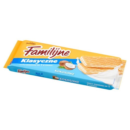 Wafle przekładane kremem o smaku kokosowym Jutrzenka 180 g