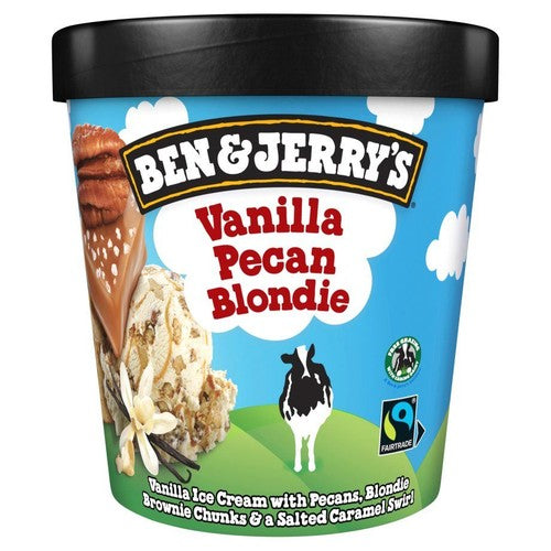 Lody waniliowe z nadzieniem o smaku słony karmel, orzechami pekan i kawałkami ciastek z białą czekoladą  Ben&Jerry's 465 ml
