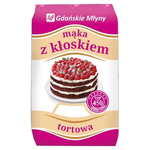 Mąka z kłoskiem tortowa typ 450  Gdańskie Młyny 1 kg