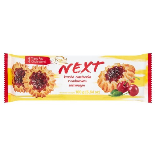 Kruche ciasteczka z nadzieniem wiśniowym Bogutti 160 g
