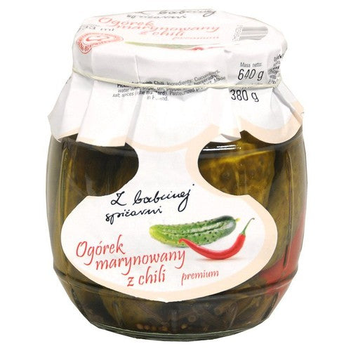 Ogórek marynowane z chili premium Z Babcinej spiżarni 340 g