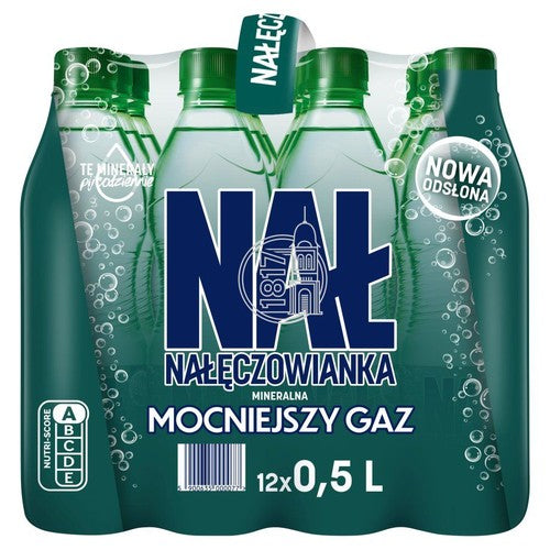 Woda mineralna mocniejszy gaz Nałęczowianka 12 x 500 ml