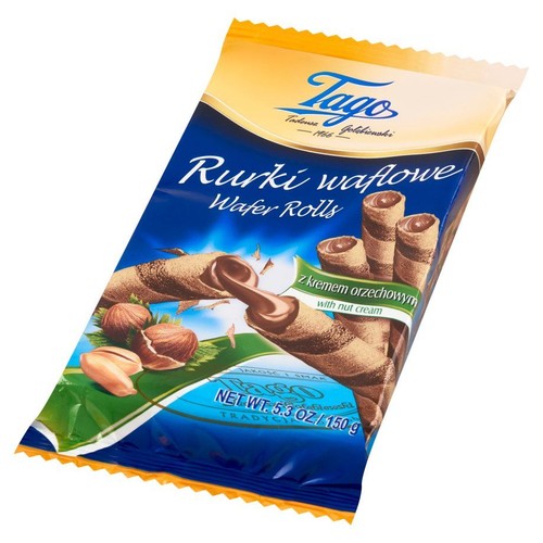 Rurka waflowa z kremem o smaku orzechowym Tago 150 g