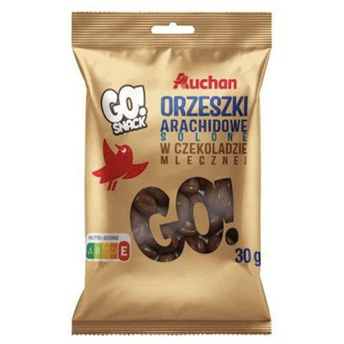 Orzechy arachidowe solone w czekoladzie mlecznej Auchan 30 g