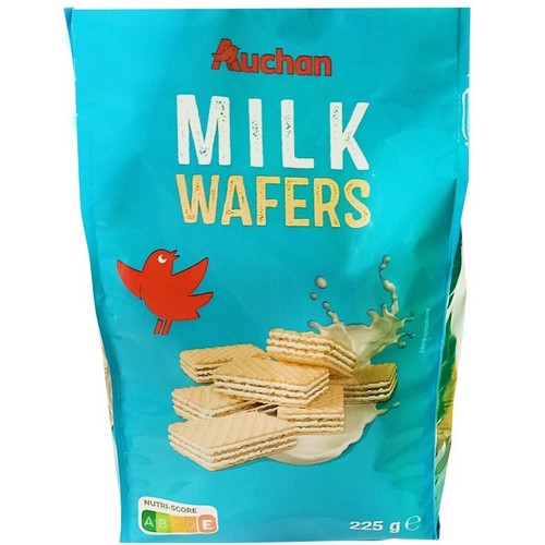 Wafelki mleczne  Auchan 225 g