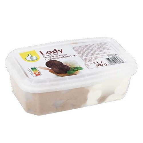 Lody o smaku waniliowym i czekoladowym Auchan 1 l