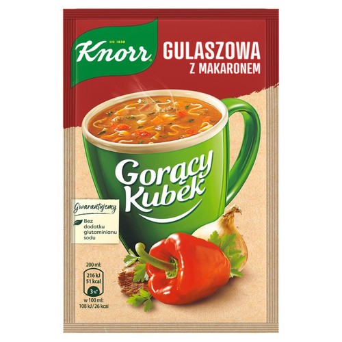 Gorący kubek gulaszowa z makaronem Knorr 16 g