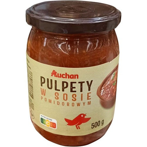 Pulpety wieprzowo-wołowe w sosie pomidorowym. Auchan 500 g
