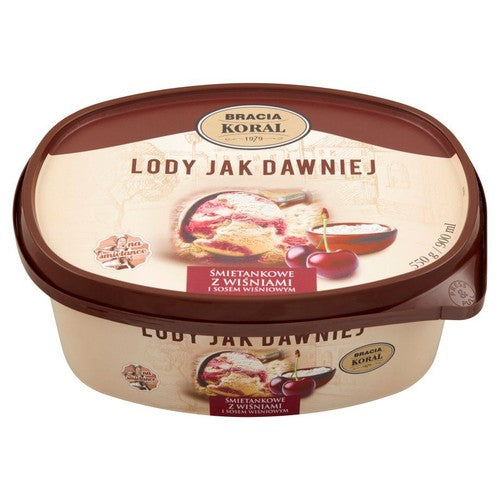 Lody Jak Dawniej śmietankowe z wiśniami Bracia Koral 900 ml