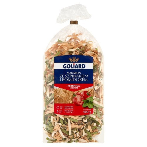 Makaron ze szpinakiem i pomidorami Goliard 400 g
