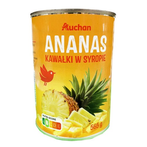 Ananas kawałki w syropie Auchan 565 g