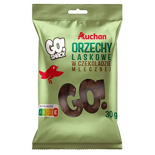 Orzechy laskowe w czekoladzie mlecznej  Auchan 30 g