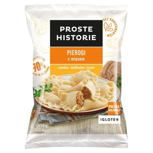 Pierogi z mięsem wieprzowo wołowym Proste Historie 450 g