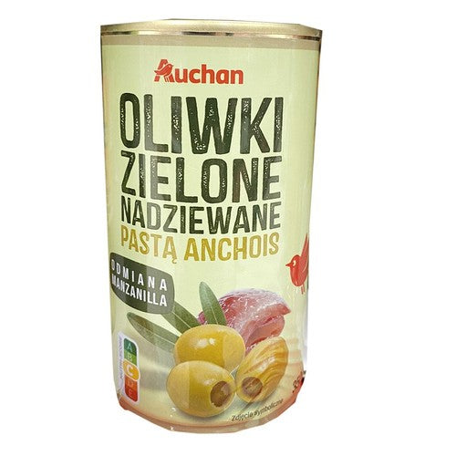 Oliwki zielone nadziewane pastą anchois Auchan 350 g