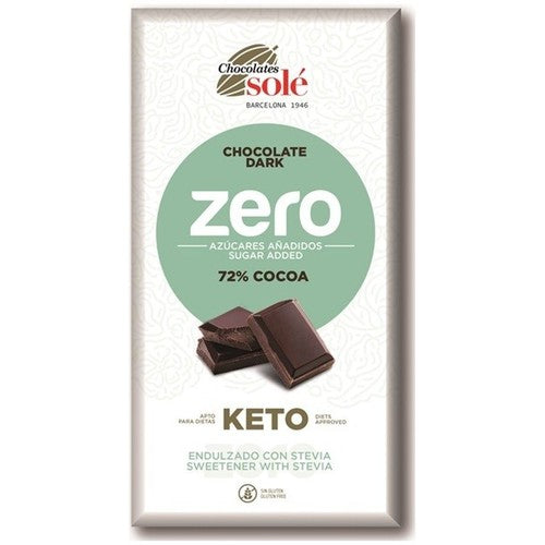 KETO Czekolada gorzka 72% kakao bez dodatku cukru  Sole 100 g