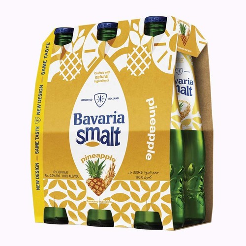 Piwo holenderskie bezalkoholowe smakowe Pineapple Smalt o smaku ananasa alk. 0,0% obj. Bavaria 6 x 330 ml