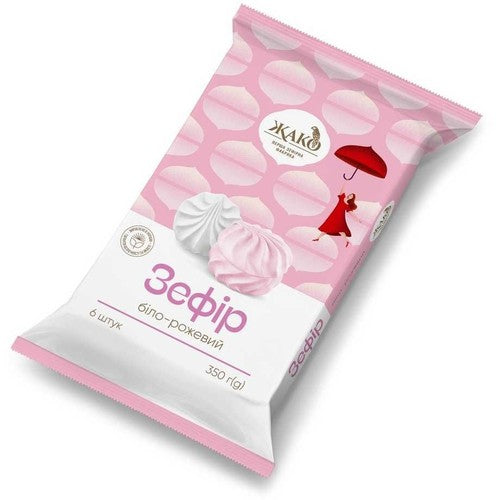 Zefir biało-różowe pianki marshmallow Jako 350 g