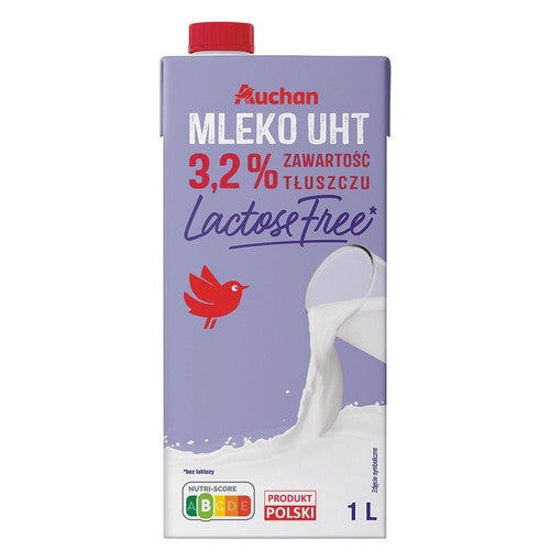 Mleko UHT 3.2% bez laktozy 1l  Auchan 1 l