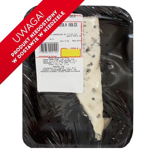 Ser Gorgonzola dolce kremowy z niebieską pleśnią porcja Auchan na wagę ok. 150 g