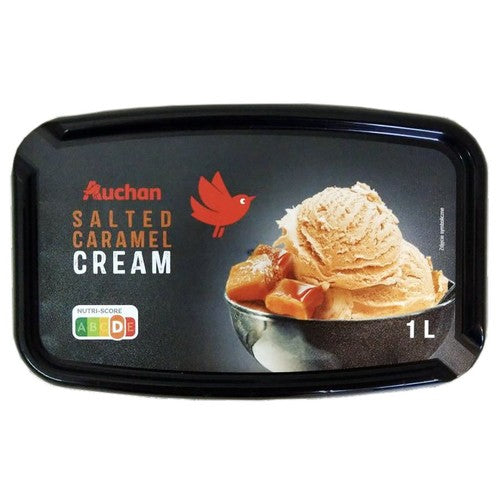 Lody śmietankowe o smaku słonego karmelu z sosem toffi Auchan 1 l