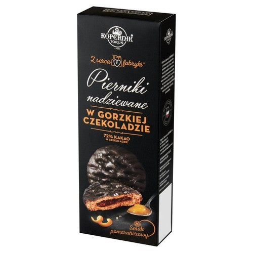 Pierniki w gorzkiej czekoladzie z nadzieniem pomarańczowym Kopernik Toruń 150 g